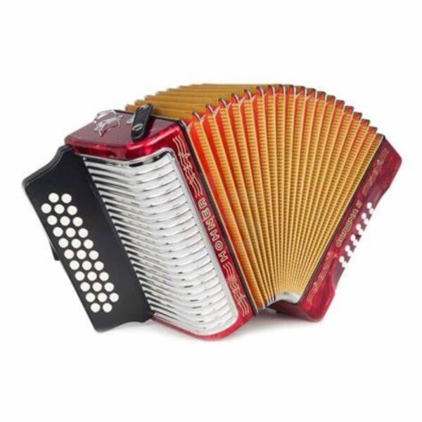 Acordeon Hohner Corona III tonalidad GCF Rojo Duosonic Bogota