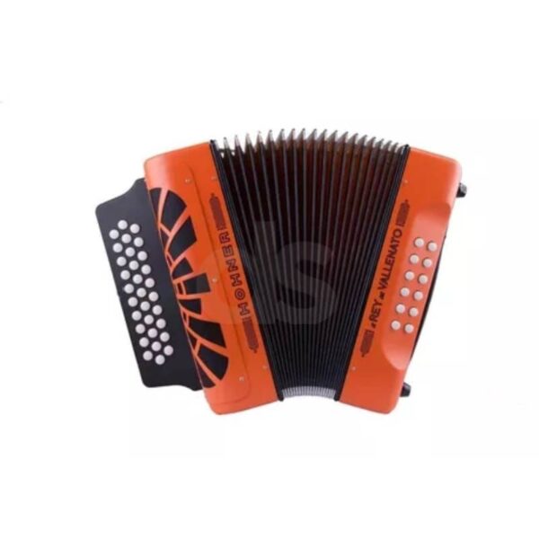 Acordeón Hohner REY VALLENATO 5 LETRAS NARANJA ROJO AMARILLO Duosonic Bogota
