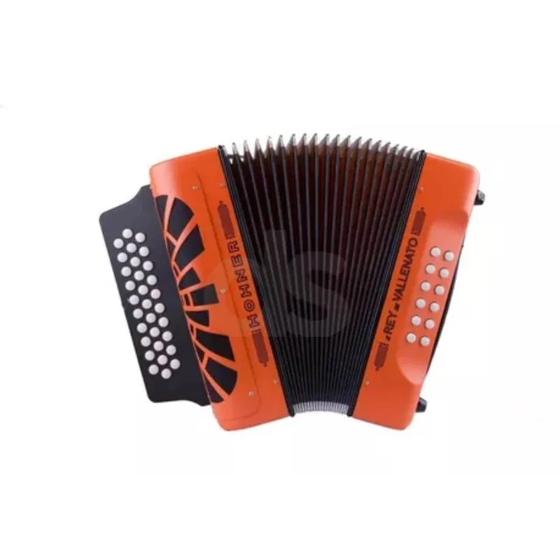 Acordeón Hohner REY VALLENATO 5 LETRAS NARANJA ROJO AMARILLO Duosonic Bogota