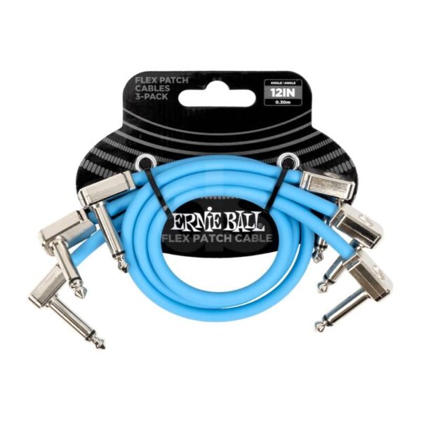 Cable Ernie Ball 12IN P06461 flexible azul X3 Duosonic Bogota