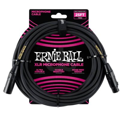 Cable Ernie Ball 25FT P06073 negro micrófono Duosonic Bogota