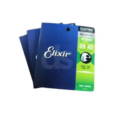 Encordado guitarra eléctrica Elixir Optiweb pack x3 16550 .09 .42 Duosonic Bogota