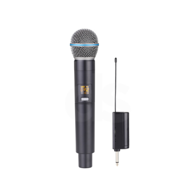 Micrófono metálico digital UHF con multifrecuencia de mano recargable Fugue FU 003 Duosonic Bogota