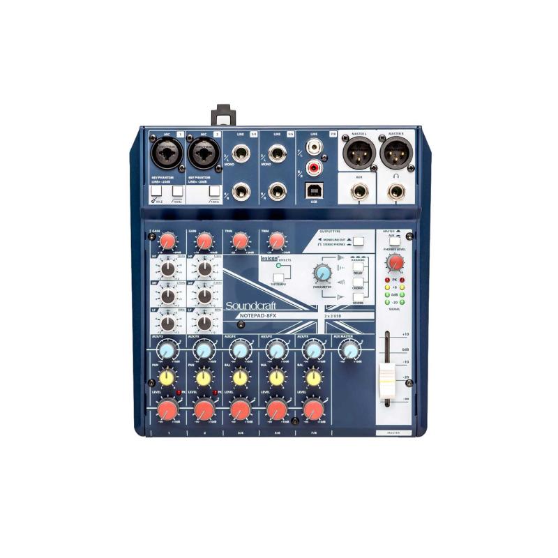 Consola con interfaz SOUNDCRAFT NOTEPAD 8FX Duosonic Bogota
