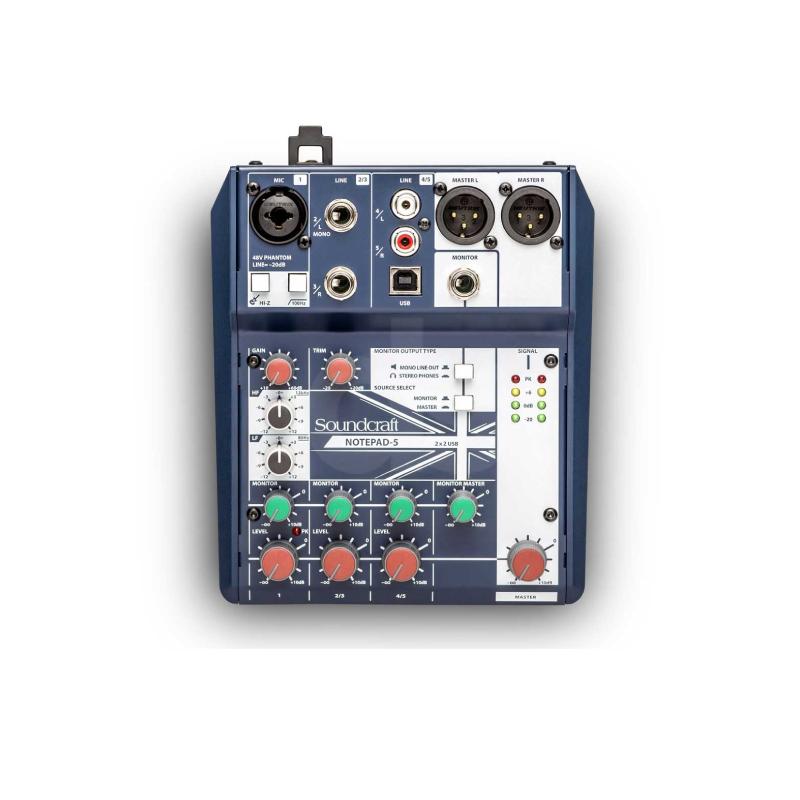 Consola mezcladora con interfaz USB SOUNDCRAFT NOTEPAD 5 Duosonic Bogota