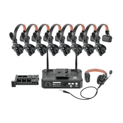 Sistema de intercomunicación inalámbrico Hollyland Solidcom C1 Pro con 8 auriculares ENC y estación base Duosonic Bogota