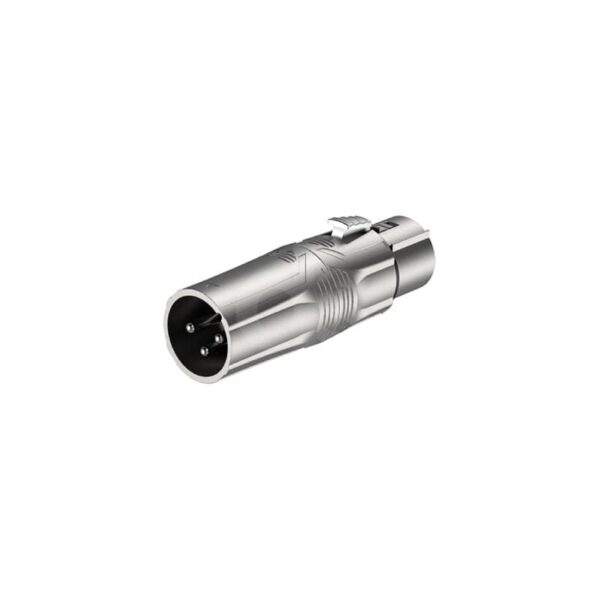 Adaptador Plug XLR 3P = Jack XLR 3P Niquelado Roxtone RA3XFM Duosonic Bogota