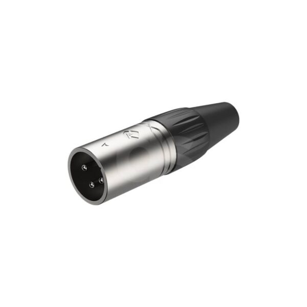 Plug XLR de 3 polos cobertura níquel Roxtone RX3MP NT Duosonic Bogota