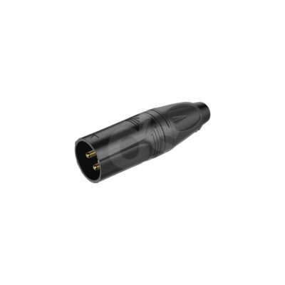 Plug XLR de 3 polos negro Gold Roxtone RX3M BG Duosonic Bogota (1)