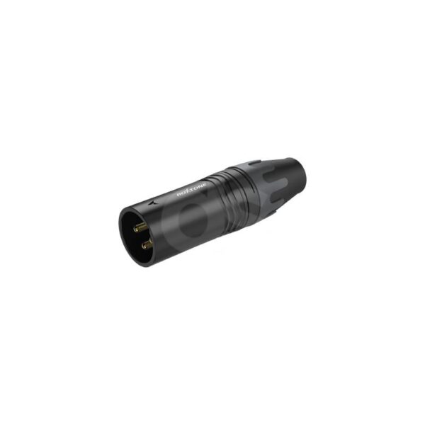 Plug XLR de 3 polos negro Gold Roxtone XM3BG Duosonic Bogota