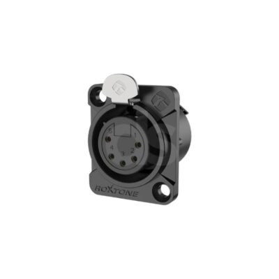 Socket XLR de 5 polos Negro Gold Roxtone RX5FD BG Duosonic Bogota