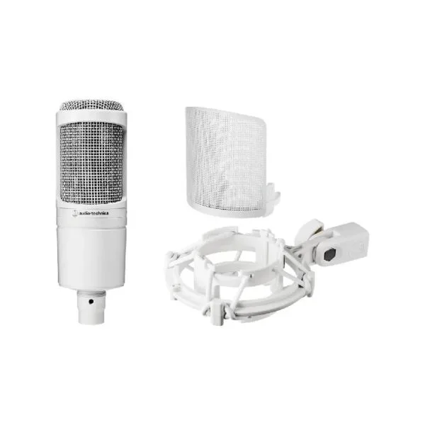 Kit de micrófono condensador Audiotechnica AT2020CWH Duosonic Bogota